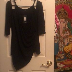 Fashion Nova cold shoulder asymmetrical top